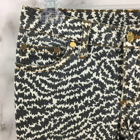 Tory Burch Animal Print Super Skinny Jeans - Picture 6 of 9